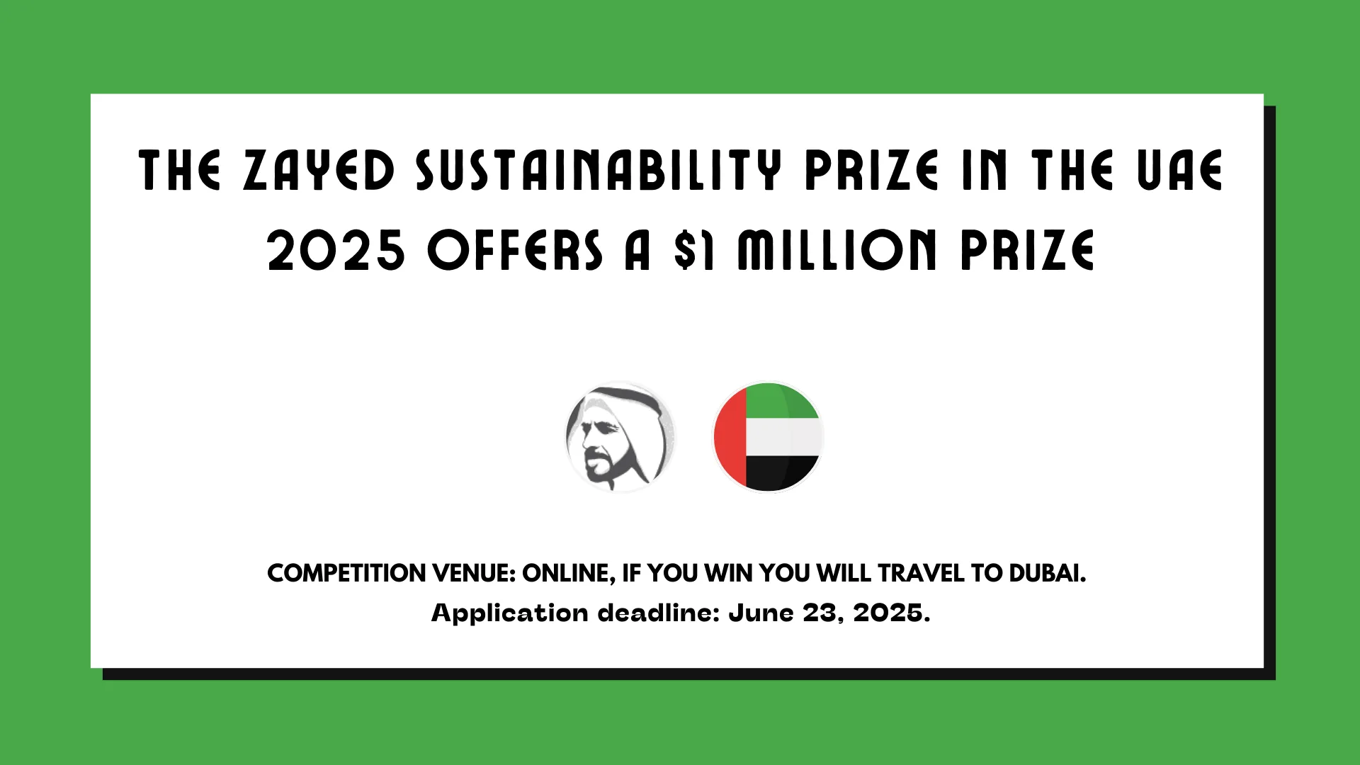 The Zayed Sustainability Prize in the UAE 2025 Offers a $1 million ...