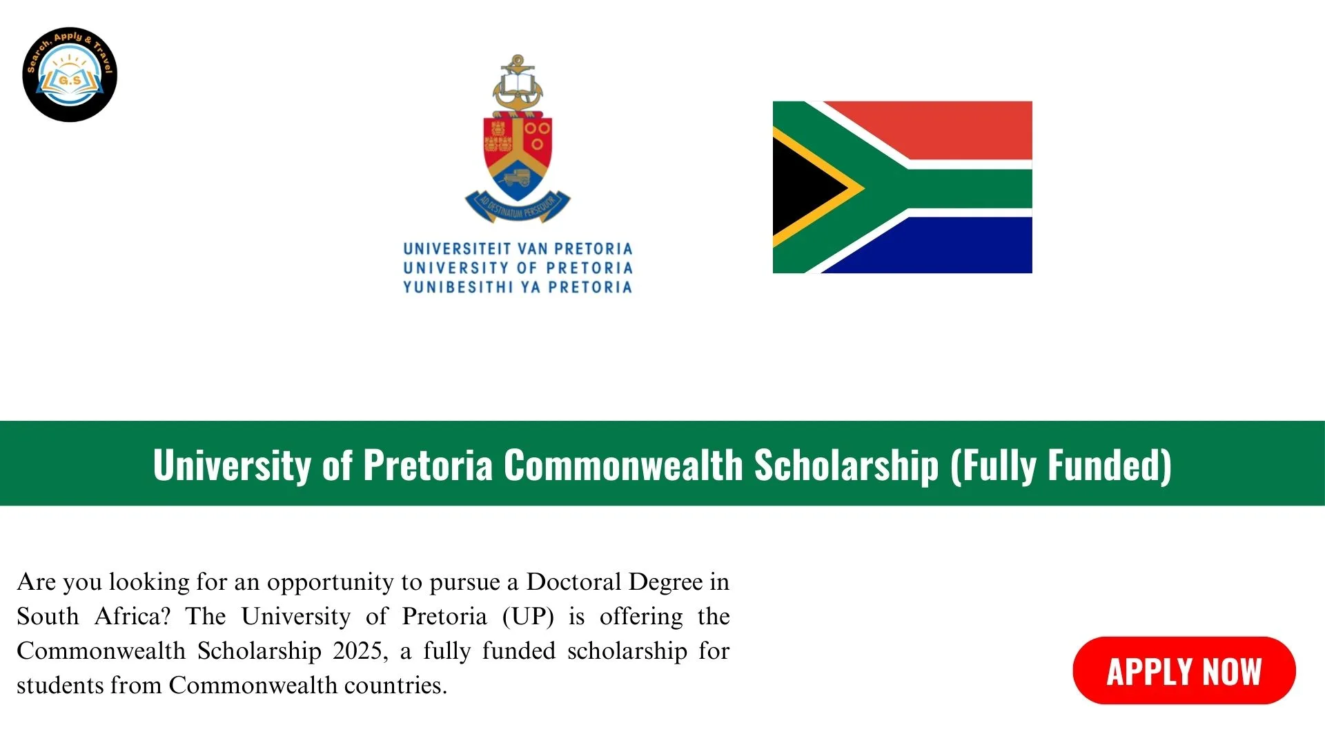 University Of Pretoria Commonwealth Scholarship Fully Funded