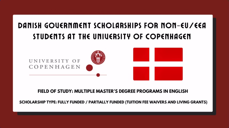 Danish Government Scholarships for Non-EUEEA Students at the University of Copenhagen