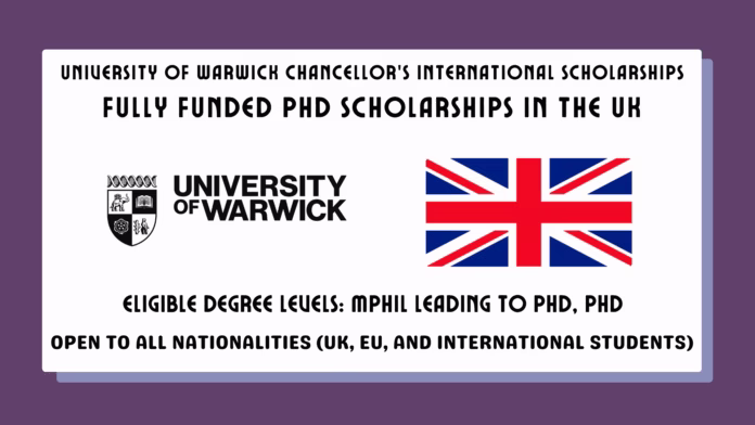 University of Warwick Chancellor’s International Scholarships