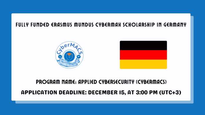 Fully Funded Erasmus Mundus CyberMAX Scholarship in Germany