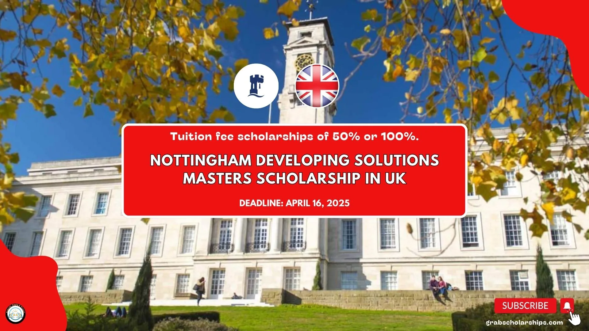 Nottingham Developing Solutions Masters Scholarship 2025 in UK