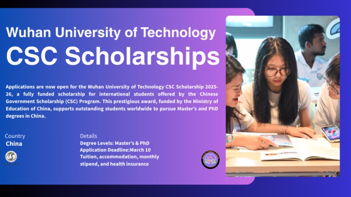 Wuhan University of Technology CSC Scholarships