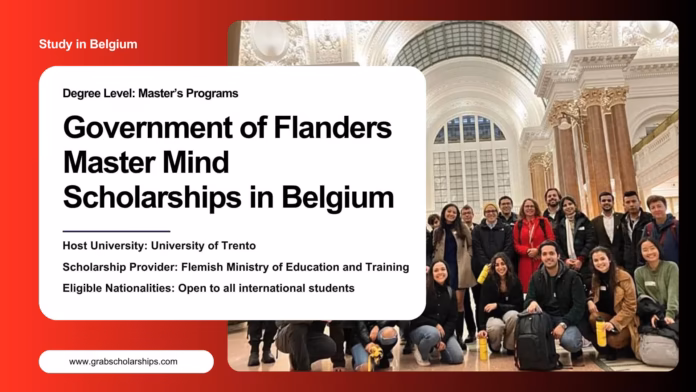 Government of Flanders Master Mind Scholarships in Belgium