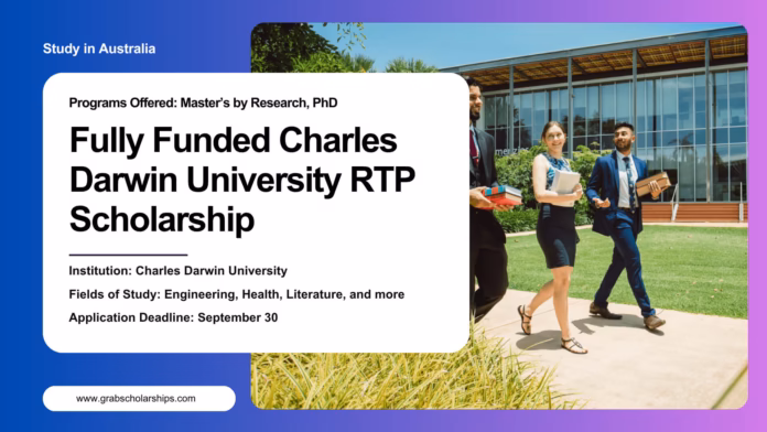 Fully Funded Charles Darwin University RTP Scholarship