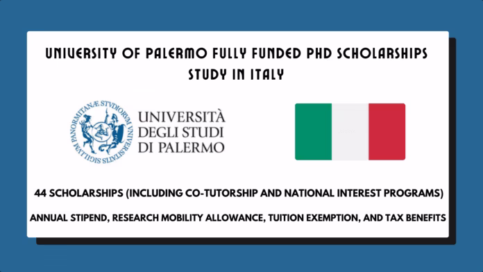 University of Palermo Fully Funded PhD Scholarships