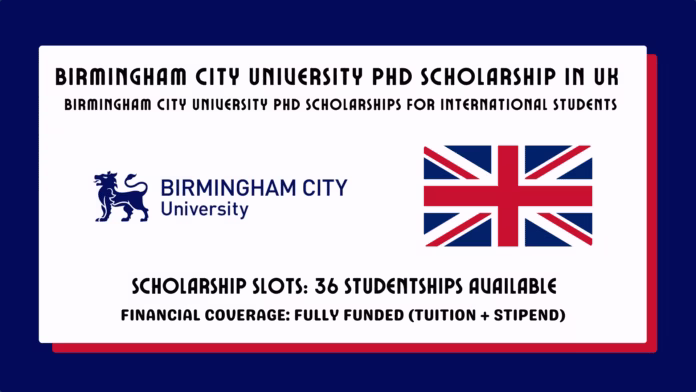 Birmingham City University PhD Scholarship