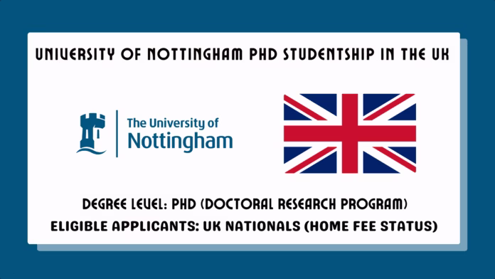 University of Nottingham PhD Studentship