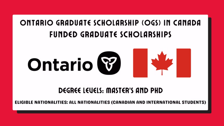 Ontario Graduate Scholarship (OGS) 2026 in Canada | Funded Graduate Scholarships